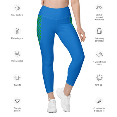 Blue Burst - Recycled Legging met zakken