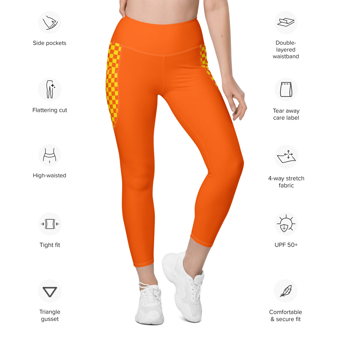 Orange Optimism - Recycled Legging met zakken