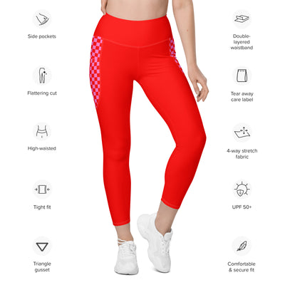 Red Rush - Recycled Legging met zakken