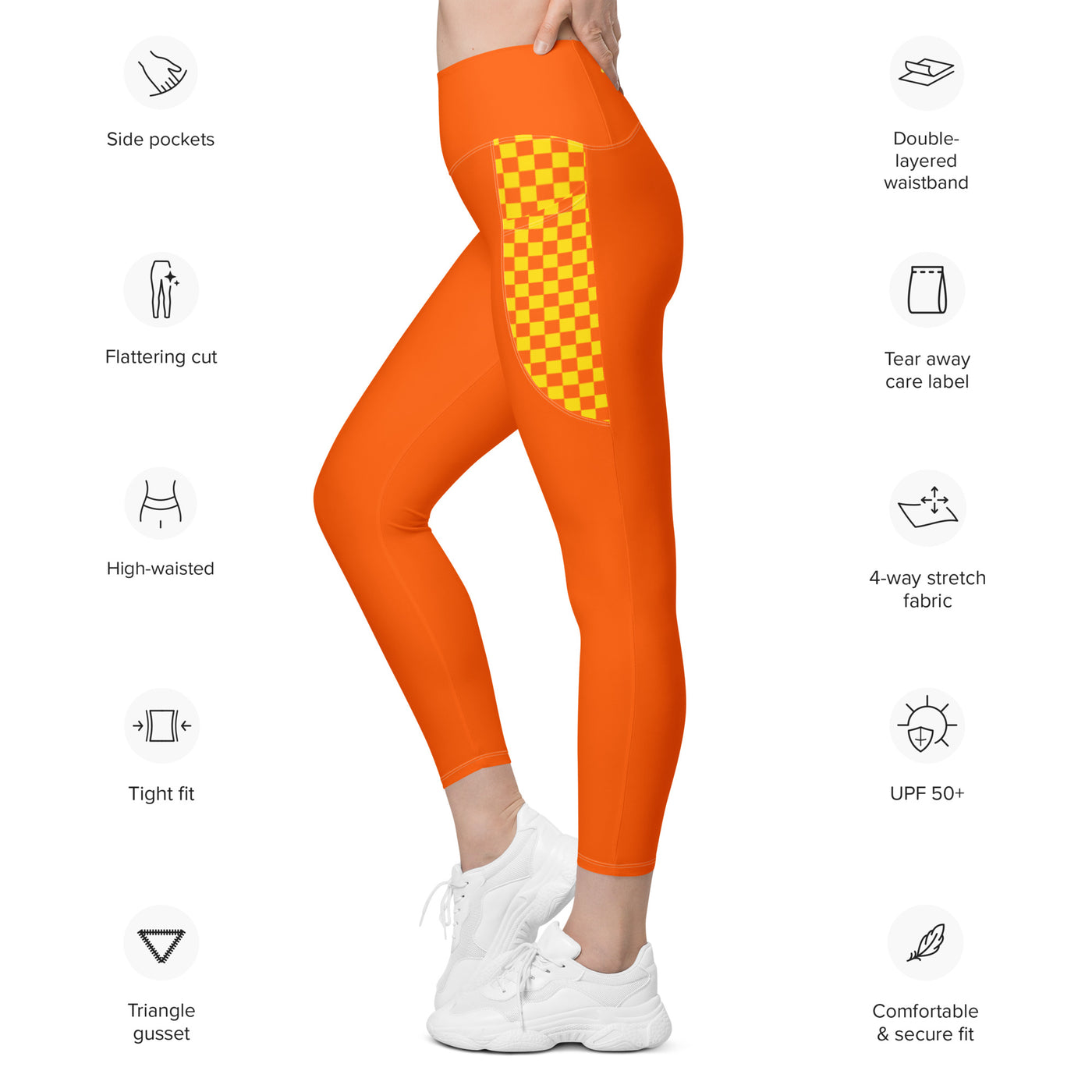 Orange Optimism - Recycled Legging met zakken