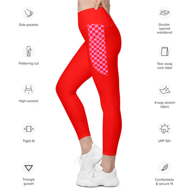 Red Rush - Recycled Legging met zakken