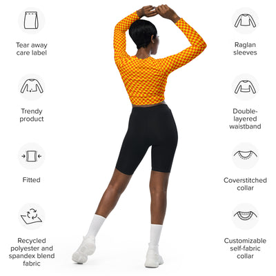 Orange Optimism - Recycled long-sleeve crop top