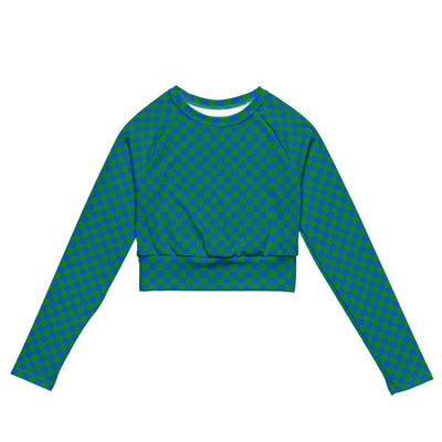 Blue Burst - Recycled long-sleeve crop top