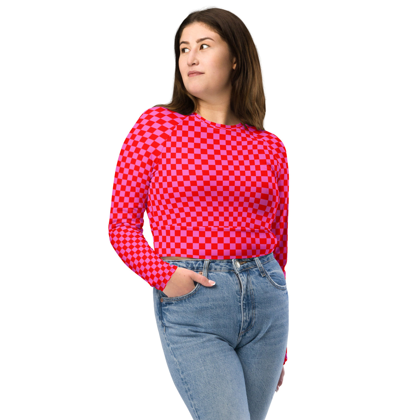 Red Rush - Recycled long-sleeve crop top